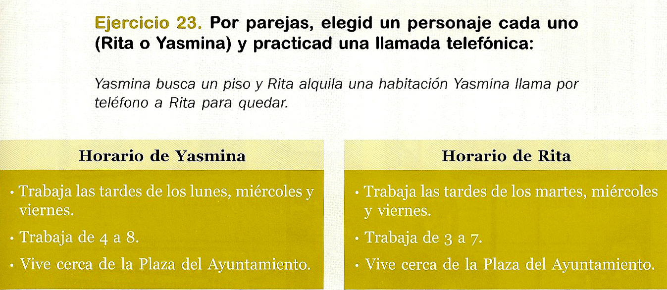 Solbes, P y Morella, J (2006): Trueque - Manual de español para inmigrantes - Palma de Mallorca - Prensa Universitaria Pg 69