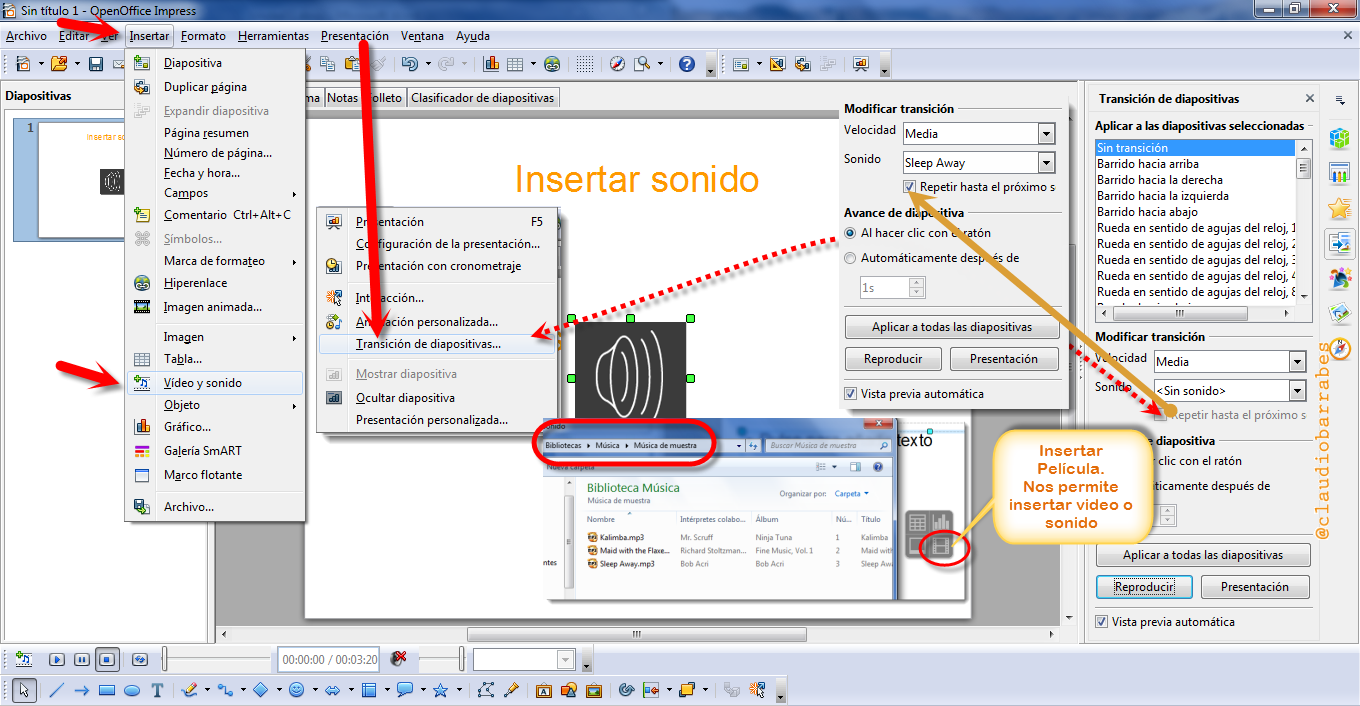 Insertar sonido en OpenOffice