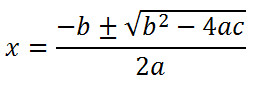 Fig.4.10. Fórmula de la ecuación de segundo grado. Captura propia.