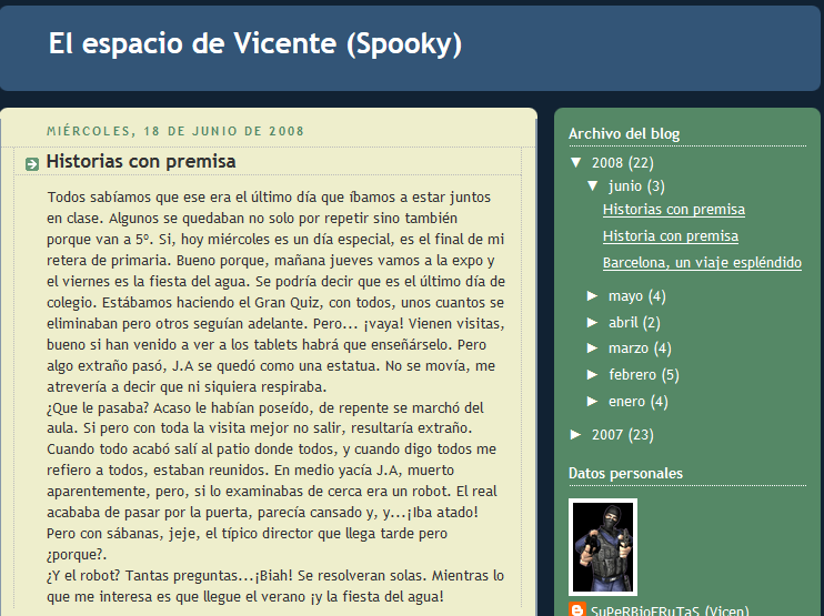 Fig 1.6. Blog: El espacio de Vicente captura de pantalla