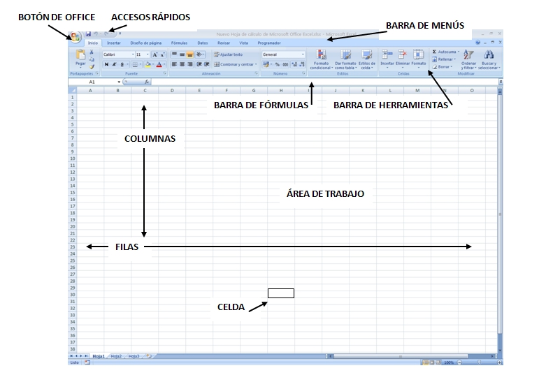 1 06 Captura de pantalla propia Pantalla principal Excel 2007/2010