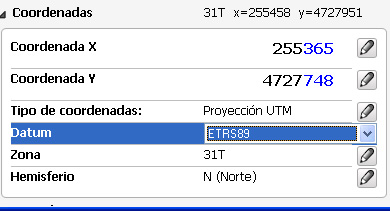 Coordenadas UTM ETRS89