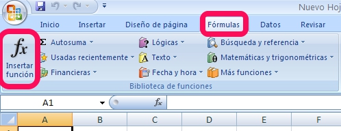 Figura 2_07 Captura de pantalla propia Insertar función en Excel 2007 y 201
