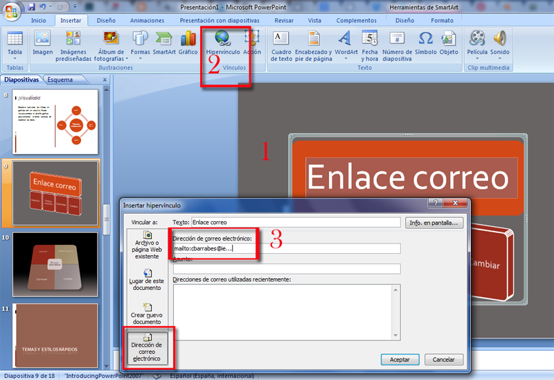 Enlace a Correo PowerPoint