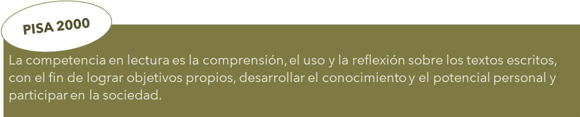 La competencia en lectura es la comprensión, el uso y la reflexión sobre los textos escritos, con el fin de lograr objetivos propios, desarrollar el conocimiento y el potencial personal y participar en la sociedad.